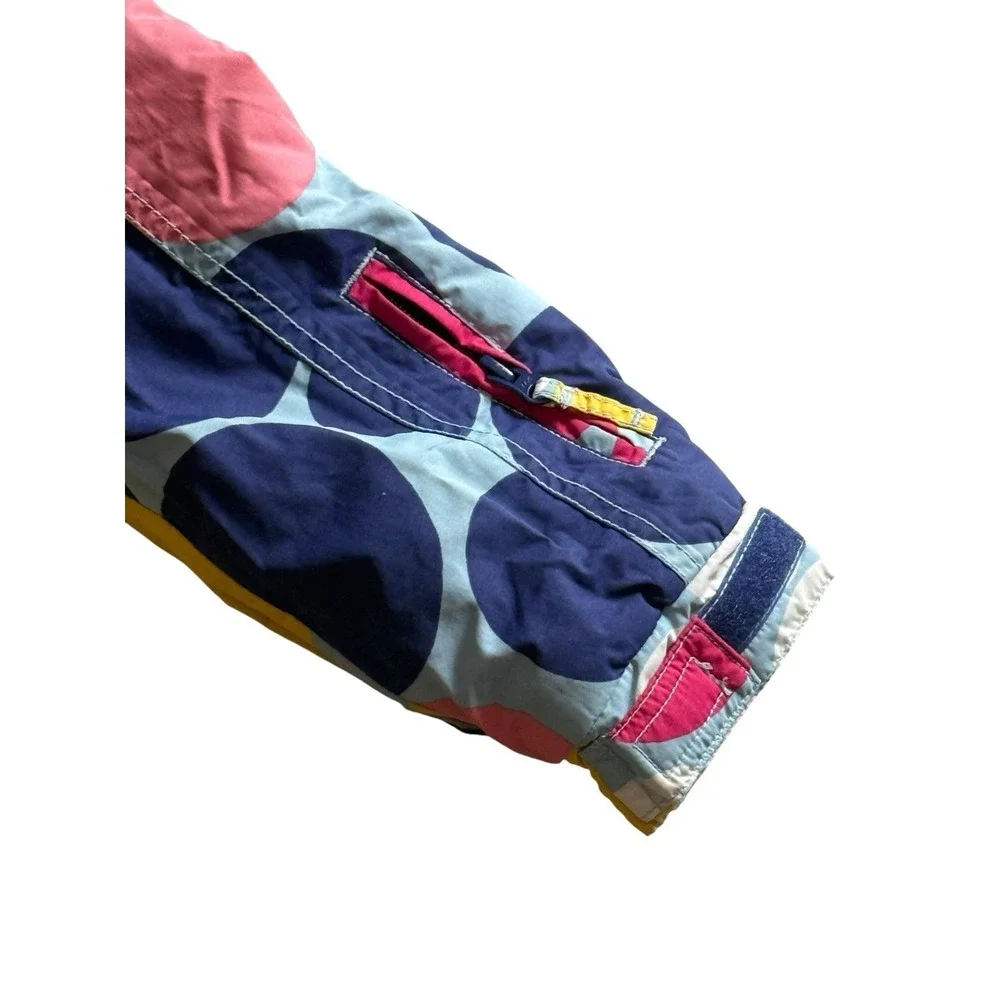 MINI BODEN Girls Kids 3-4 Yrs Ski Coat Blue Spots‎ Winter Snow Lined Zip Snap